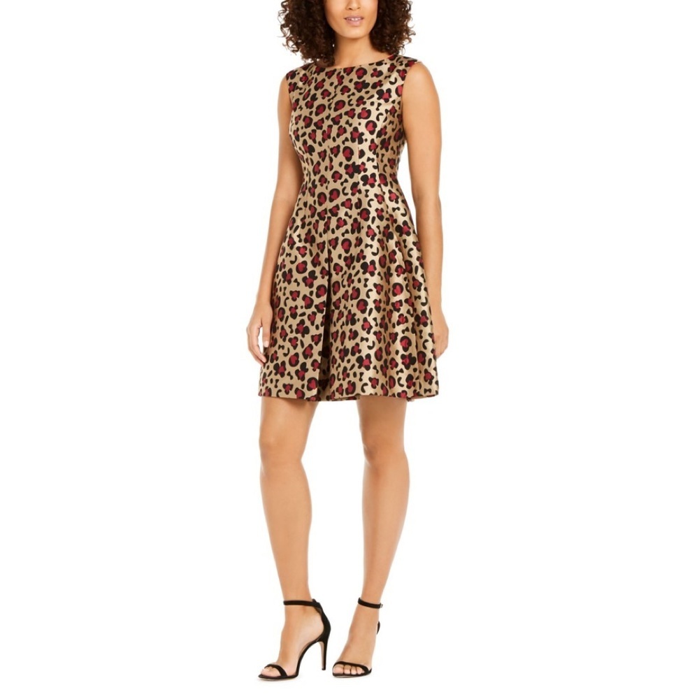 Anne Klein Cheetah Print Fit & Flair Dress